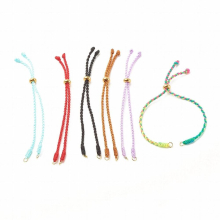 20pcs Nylon Thread Braided Cord Bracelet Colorful Rope String with Stopper Bead For Slider Bracelet Jewelry Making