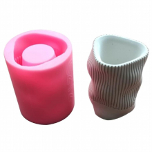 Geometric Wave Twisted Gypsum Silicone Molds Storage Box Mold for Making Succulent Plant Pot Flower Pot Holder