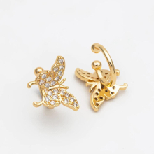 4pcs CZ Pave Butterfly Ear Cuff, Non Pierced Ear Cuff, Dainty Earcuff Earring (GB-3540)