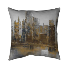 20 x 20 in. Grey & Yellow Cityscape-Double Sided Print Indoor Pillow
