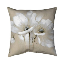 20 x 20 in. White Abstract Wild Flowers-Double Sided Print Indoor Pillow