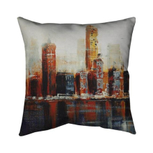 26 x 26 in. Abstract Red Cityscape-Double Sided Print Indoor Pillow