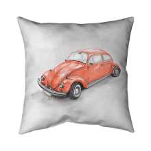 20 x 20 in. Vintage Red Beetle-Double Sided Print Indoor Pillow