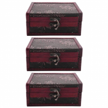 3X Treasure Box Treasure Chest For Gift Box,Cards Collection,Gifts And Home Decor