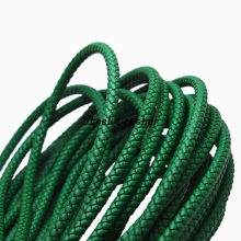 5m/lot Approx 6mm green Round Braidede Leather Strip Cord String Rope For Bracelet Necklace Jewelry Making Leather Strands DIY