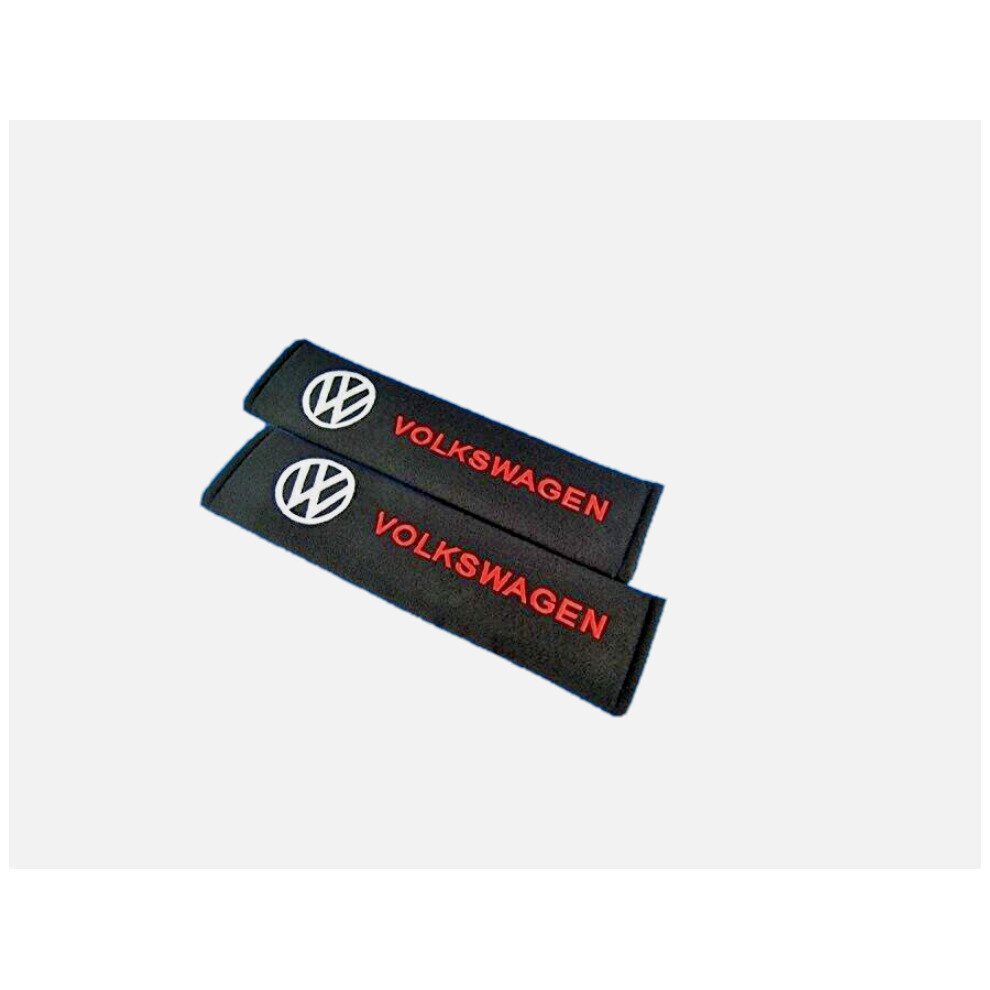 Paktoo 2Pcs Vw Velvet Seat Belt Shoulder Pad Seat Belt Cover Black