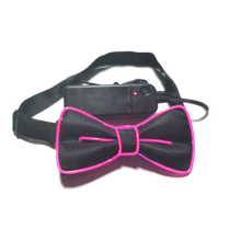 (Pink) LED Bow Tie For Christmas Rave Party Gift Novelty
