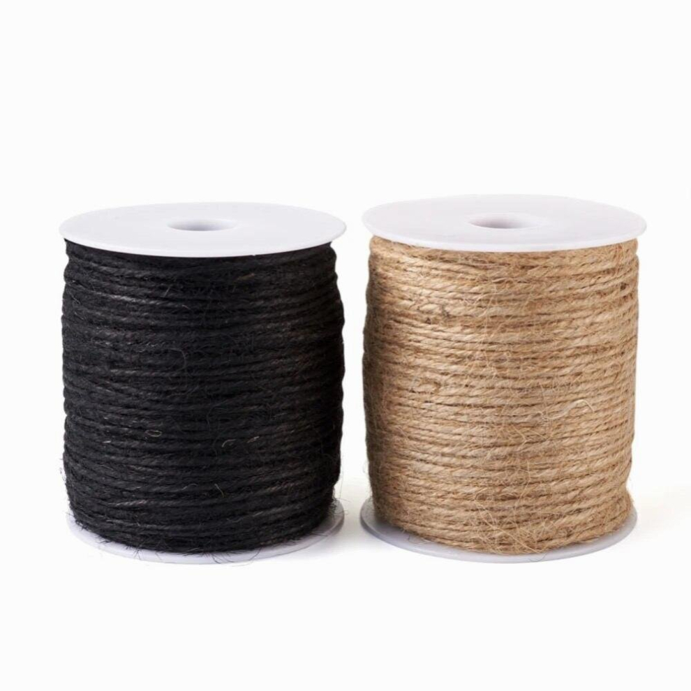 2Roll 2Mm Earthy Colored Jute Cord 3-Ply Jute String Colorful Jute Twine For Diy Macrame Crafting Jewelry Making About 100M/Roll 885673753350