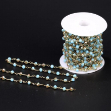 4*6mm Rondelle Crystal Bead Chain Lake Faceted Bead Chains For Jewelry Making Plating Brass Copper Chain 5M/Lot
