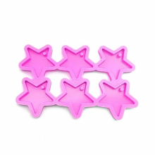R3MC Silicone Pendant Mold Clay Molds Small Pentagram Shaped Silicone Keychain Moulds