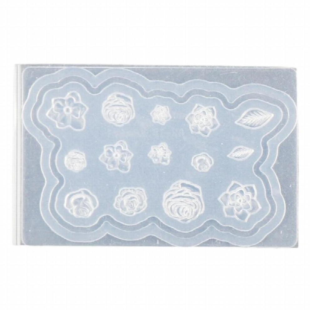 Silicone Nail Carving Mold 3D for butterfly Heart Bows Nail Stamping Stencils
