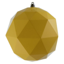 6 in. Yellow Shiny Geometric Ball Ornaments - 4 per Bag