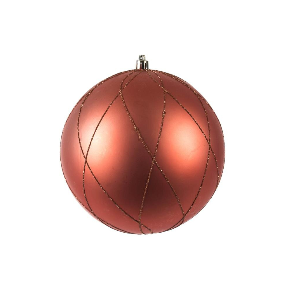 6 in. Coral Matte Glitter Swirl Ball Ornament - 3 per Bag-image-OPC-PCT5F9Y-NEW