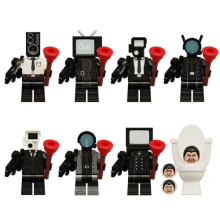 8Pcs Skibidi Toilet Minifigure Action Figures Building Blocks Toys