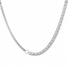 Unisex Silver Necklace Silver Ti Steel Minimalist Fashionable Clavicle Chain for Teenager A