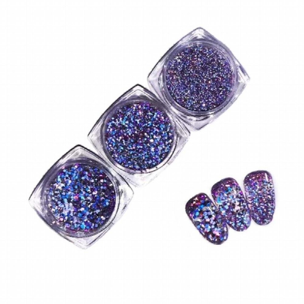 Mixed 3 Nail Dust Sets Glitter Sequins Flakes Manicure Decoration