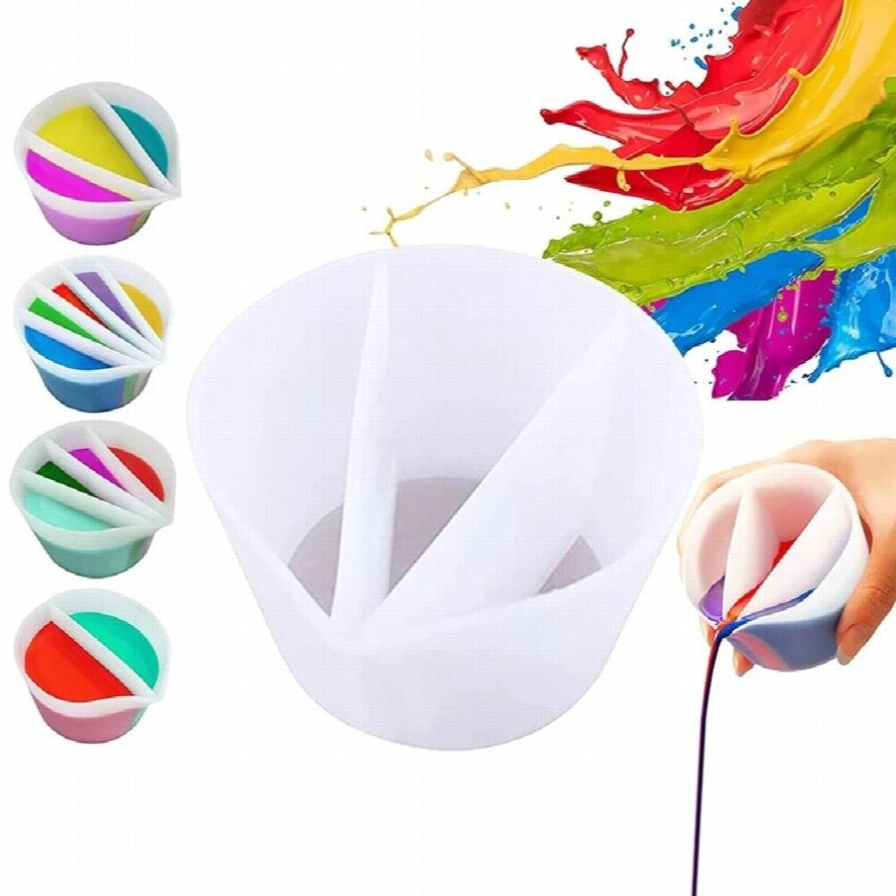 Reusable Channels Split Mixing Cups For Paints, Resin Pouring Painting Tools Diy Making Drawing Accessories 885667932518