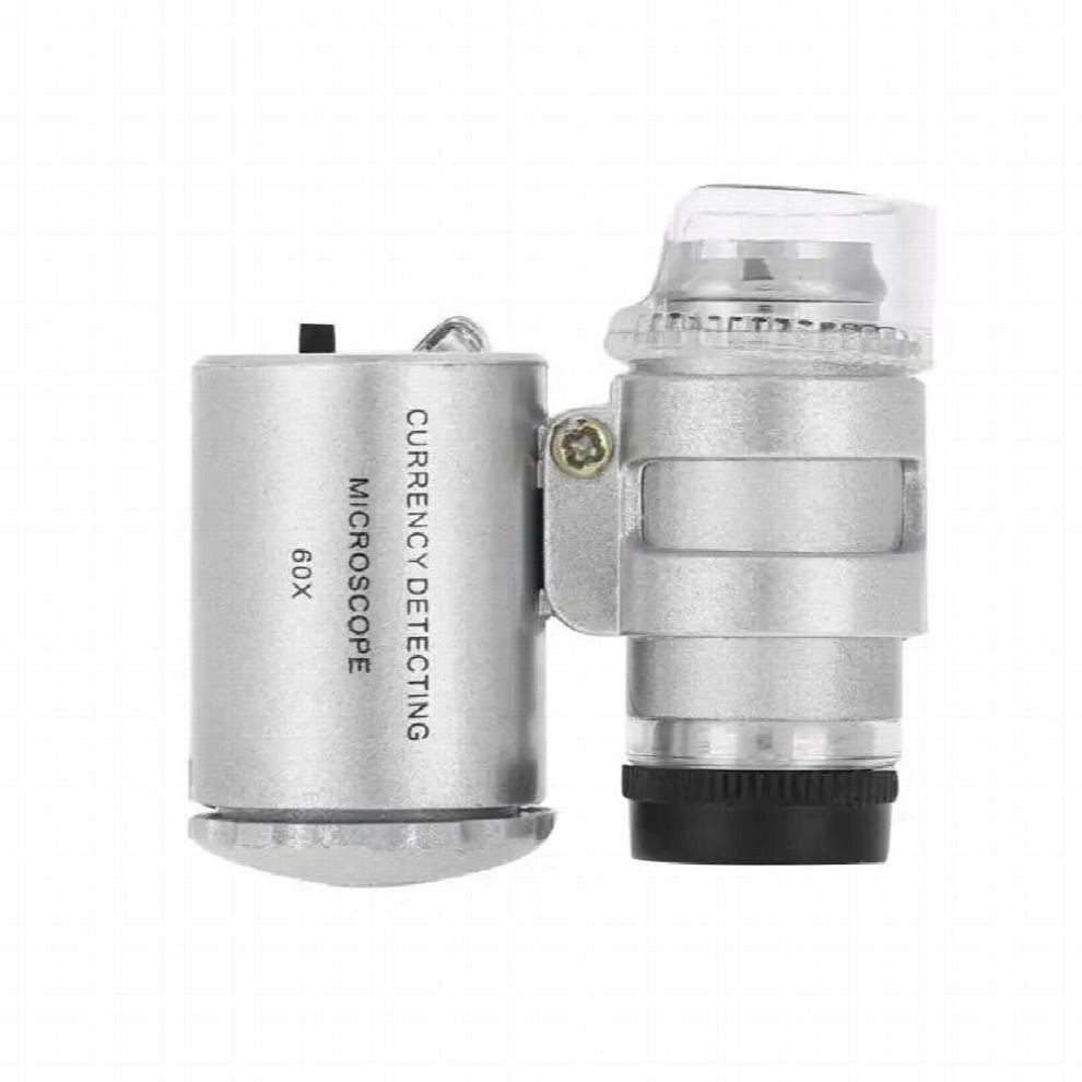 Light 60X Mini Zoom Led Uv Jewellers Loupe Microscope Pocket Magnifier Jewelry Magnifying Glass With Led Currency Detector