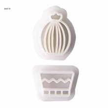 X7YA Soft Pottery Clay Cutter Earrings Moulds Cactus Shaped Plastic Jewelry Pendant Making Mold Hand-making Cutting Molds
