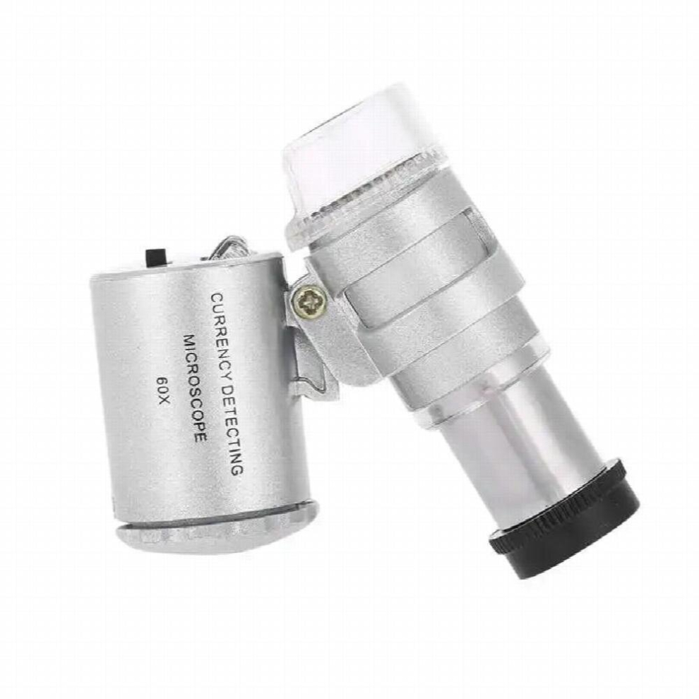 Light 60X Mini Zoom Led Uv Jewellers Loupe Microscope Pocket Magnifier Jewelry Magnifying Glass With Led Currency Detection