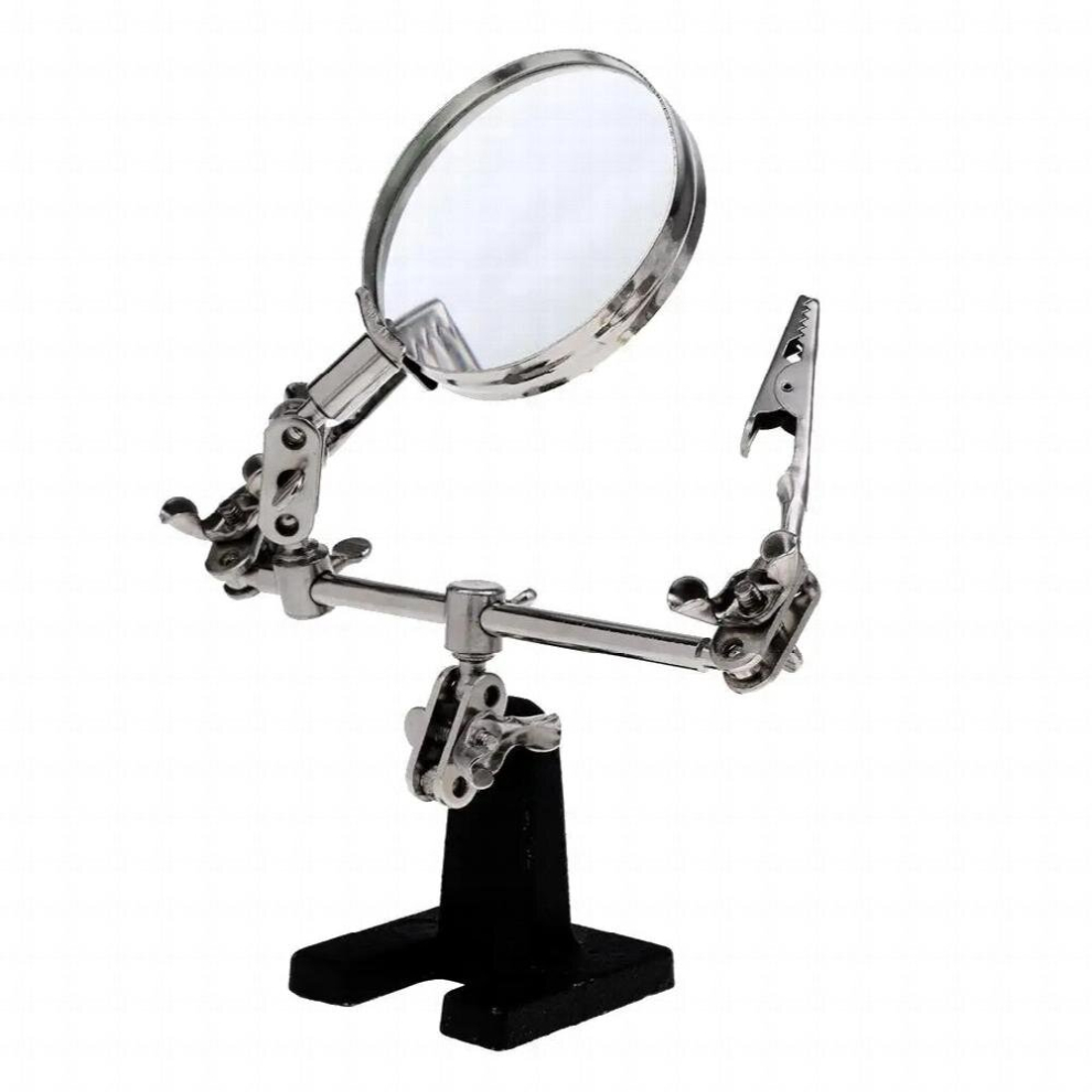 Third Hand Soldering Solder Iron Stand Holder Magnifier Helping Tool 2.5X 885667935977