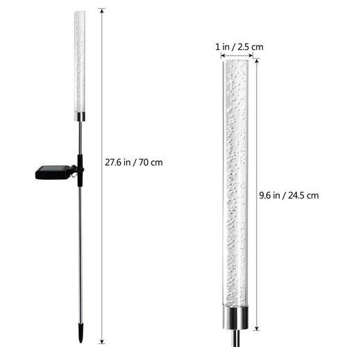 (2 Pcs) LED Solar Powered Acrylic Bubble Light Lawn Lamp 1