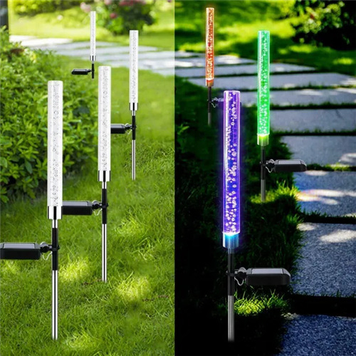 (2 Pcs) LED Solar Powered Acrylic Bubble Light Lawn Lamp 2