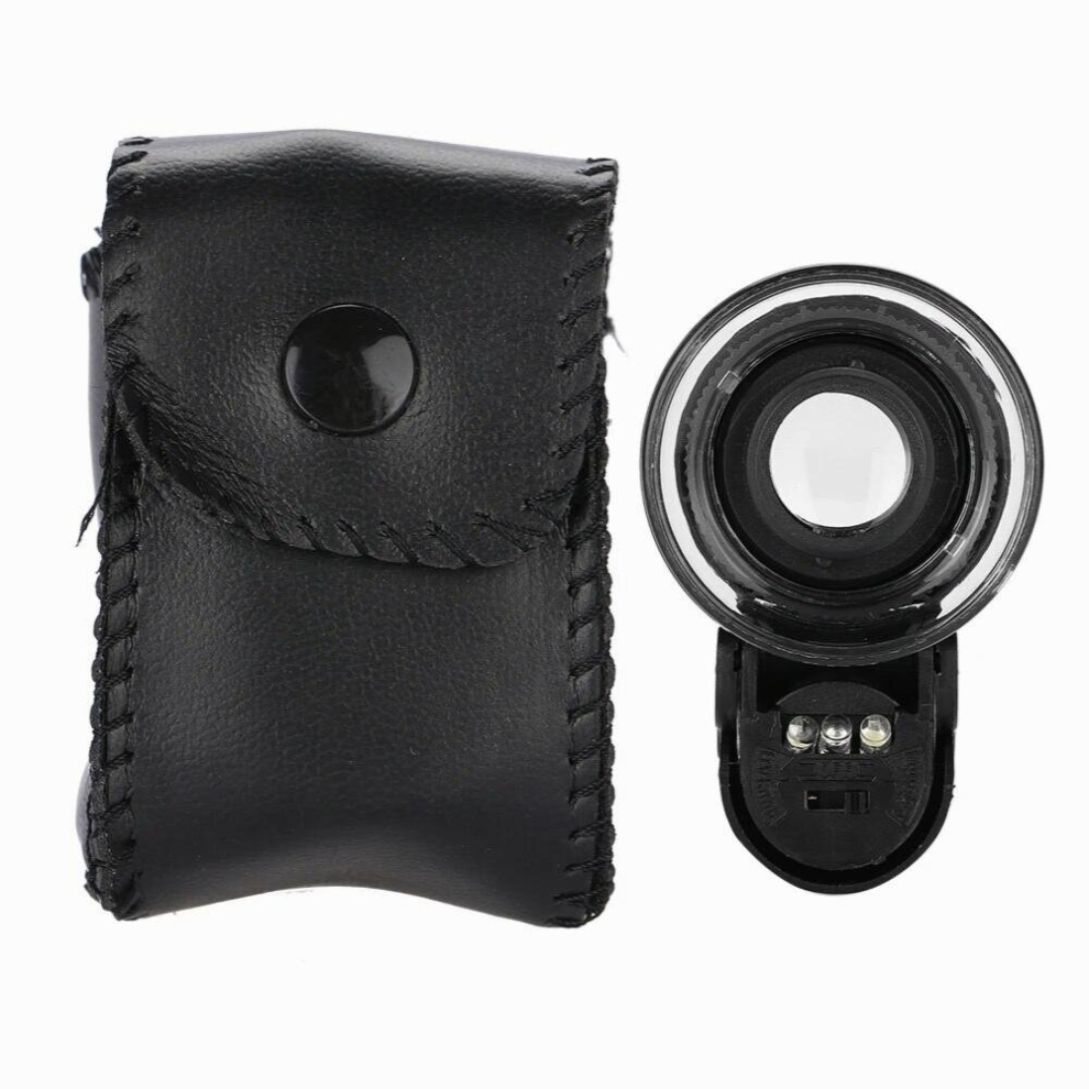 Mini 45X Handheld LED Jewellery Magnifier Adjustable Focal Length Loupe UV Currency Detector Jewelry Magnifying Glass Eye Lens