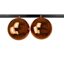 8 in. Shiny Ball Ornament with Wire & UV Coating, Orange - Pack of 2