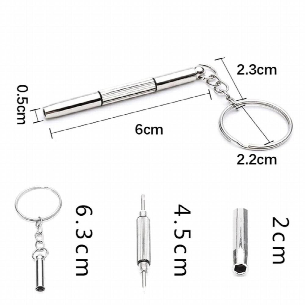 3-in-1 Multifunctional Mini Precision Repair Screwdriver Portable Optical/Eyeglasses/Sunglasses/Jewelry/Watches With Key Chain