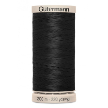 Gutermann Fine Waxed Sewing Thread Black 5201 - 200 Metres - each