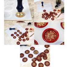 Silicone Mat Pad for Wax Seal Stamp 16-cavity Wax Sealing Mat with Removable Sticky Dots for Diy Craft Adhesive Waxing