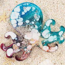 XXFD Silicone Keychain Mould Pendant Molds DIY Crafts Moulds Clay Mold Hand-Making Keychain Accessories Marine Animals Shaped