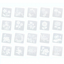 20Pcs Flower Stencils Sunflower Rose Leaf Drawing Template Hollow Artifact Painting Stencil for Painting on Wood Wall