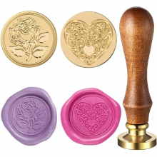 Wax Seal Stamp Set,Vintage Wax Envelope Seal Stamp Kit for Wedding Invitation Arts Craft