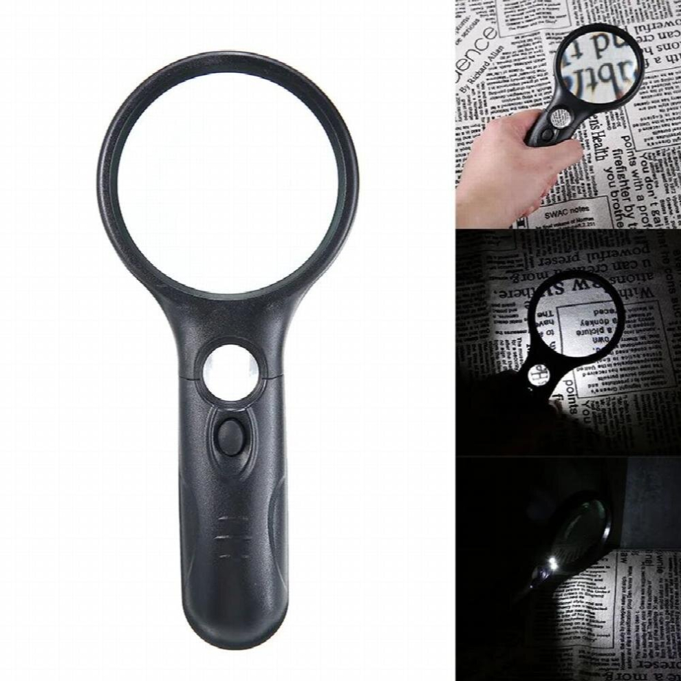 Light 45X Magnifiers With 3 Led Handheld Magnifying Glass Loupe Reading Jewelry Microscope Lens Craft Examine Repair Tools