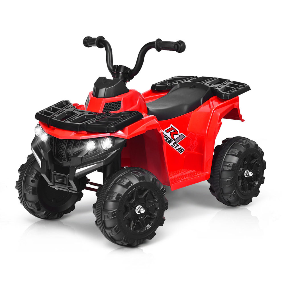 6V Electric Ride on Quad Bike Kids Vehicle Toy w/ Headlight Battery Powered