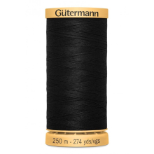 Gutermann Cotton Sewing Thread Black 5201 - 250 Metres - each