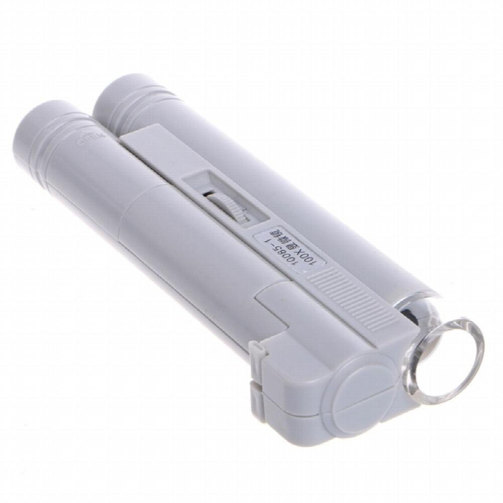 Light 100X Zoom Handheld Microscope Led Jewelry Magnifier Lens Loupe Pocket