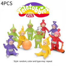 Random Teletubbies 4pcs PVC Figures Set - DIY Cake Topper & Decor, 5-9cm Collectible Teletubbies Models