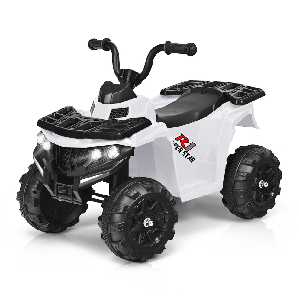 6V Electric Ride on Quad Bike Kids Vehicle Toy w/ Headlight Battery Powered