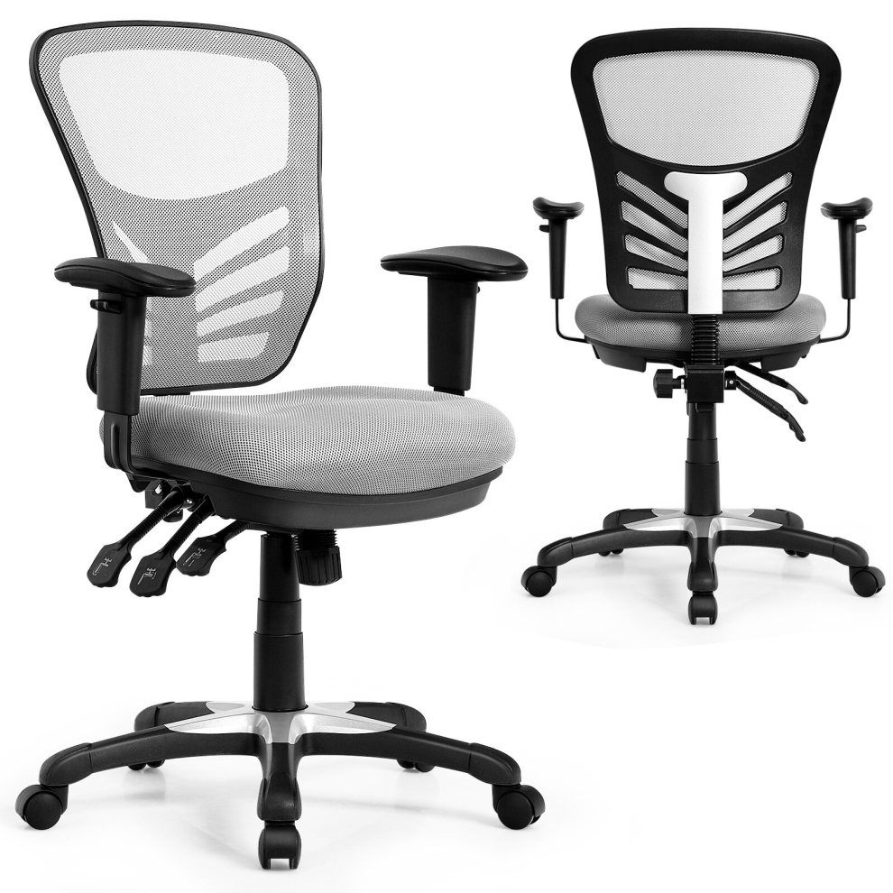 Reclining Mesh Office Chair Ergonomic Adjustable With Lumbar Support