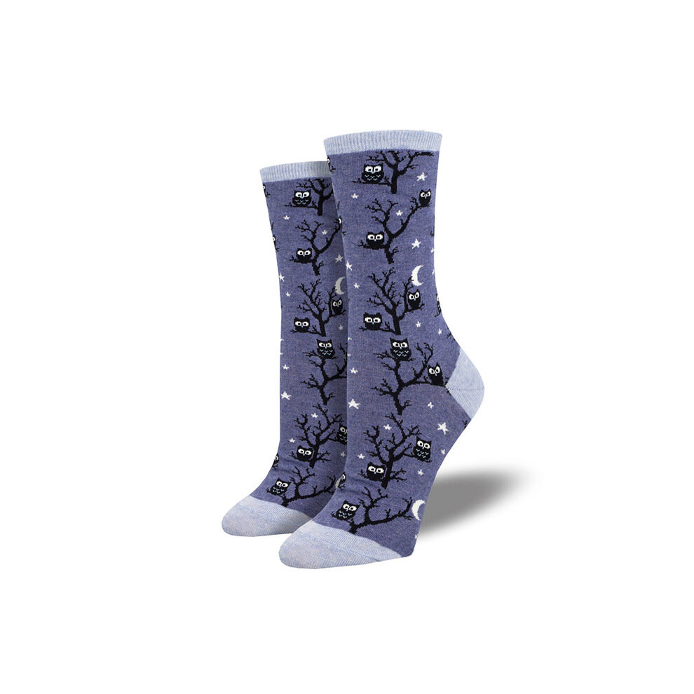 (Blue Owl) Halloween Spooky Pumpkin Jacquard Tide Socks Men's and Women's Couple Mid-Calf Socks, Men's and Women's Socks-image-OPC-PCT7DZF-NEW