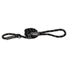 (Black, 100 x 0.8 cm) HugglePets Reflective Rope Slip Dog Lead