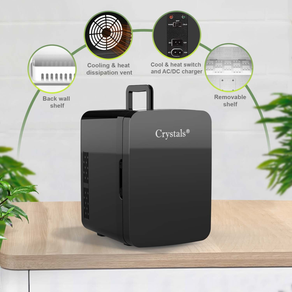 (10L Mini Fridge BLACK) 10L Mini Electric Fridge for Office, Car, and Home