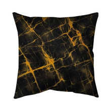 20 x 20 in. Black & Gold Marble-Double Sided Print Indoor Pillow