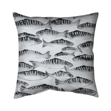 26 x 26 in. Grey Shoal of Fish-Double Sided Print Indoor Pillow