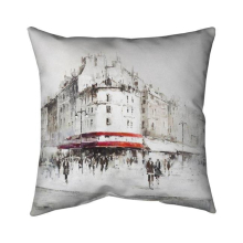 26 x 26 in. White Street with Red Accents-Double Sided Print Indoor Pillow