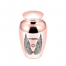 Mini Cremation Urns for Ashes Aluminum Alloy Memorial Angel Wings Small Urns for Human Ashes Holder