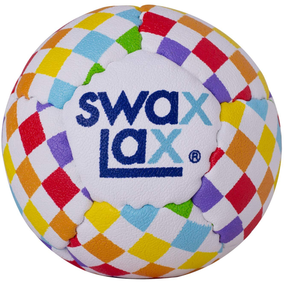 SWAX LAX Lacrosse Training Ball - Indoor Outdoor Practice Less Bounce & Rebounds (Rainbow)